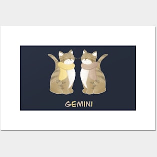 Gemini cat zodiac sign Posters and Art